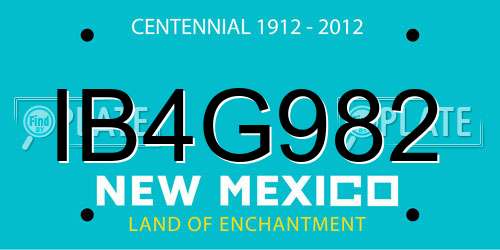 IB4G982 New Mexico License Plate