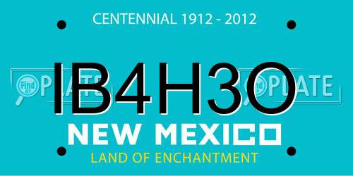 IB4H3O New Mexico License Plate