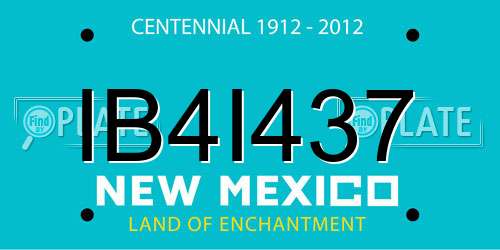 IB4I437 New Mexico License Plate