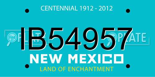 IB54957 New Mexico License Plate