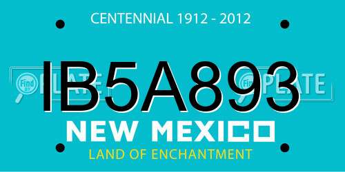 IB5A893 New Mexico License Plate