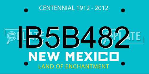 IB5B482 New Mexico License Plate