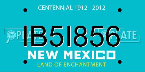 IB5I856 New Mexico License Plate