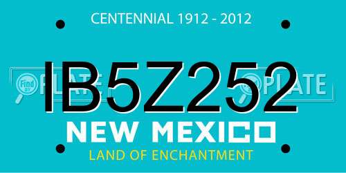 IB5Z252 New Mexico License Plate