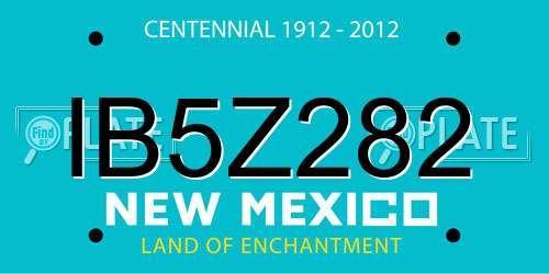 IB5Z282 New Mexico License Plate
