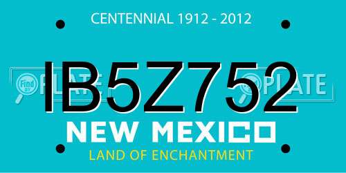 IB5Z752 New Mexico License Plate