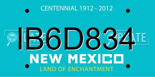 IB6D834 New Mexico License Plate
