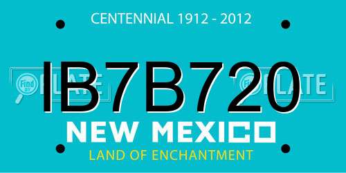 IB7B720 New Mexico License Plate