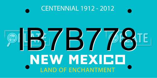 IB7B778 New Mexico License Plate