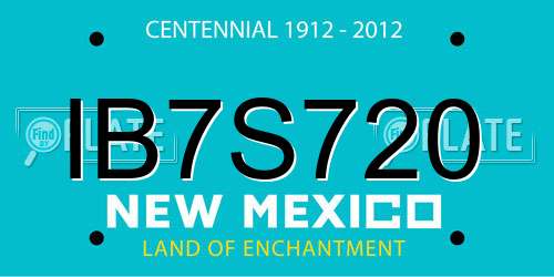 IB7S720 New Mexico License Plate