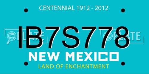 IB7S778 New Mexico License Plate
