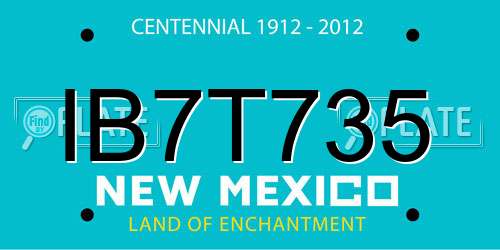 IB7T735 New Mexico License Plate