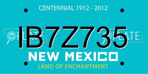 IB7Z735 New Mexico License Plate
