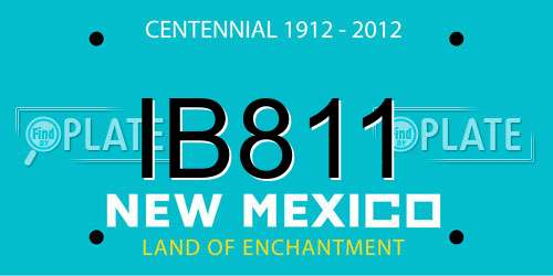 IB811 New Mexico License Plate