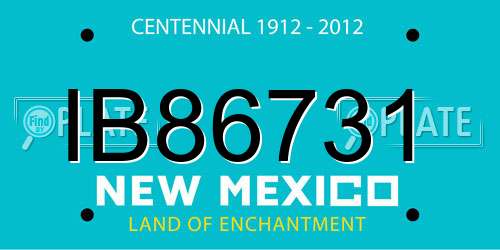 IB86731 New Mexico License Plate