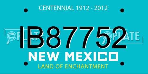 IB87752 New Mexico License Plate