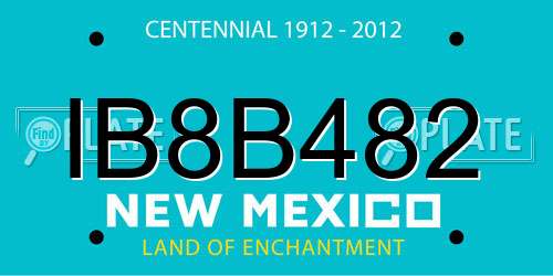 IB8B482 New Mexico License Plate