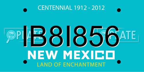 IB8I856 New Mexico License Plate
