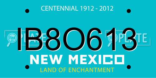 IB8O613 New Mexico License Plate
