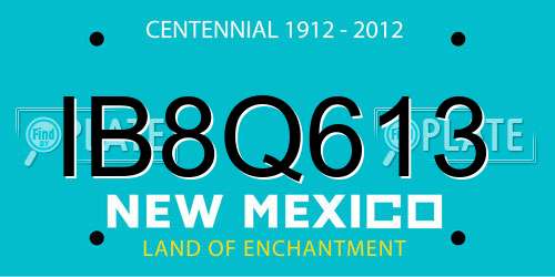 IB8Q613 New Mexico License Plate