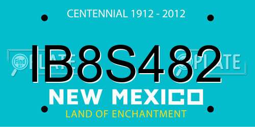 IB8S482 New Mexico License Plate