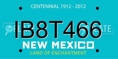 IB8T466 New Mexico License Plate