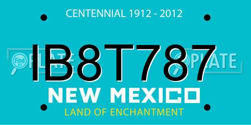 IB8T787 New Mexico License Plate