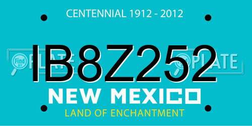 IB8Z252 New Mexico License Plate