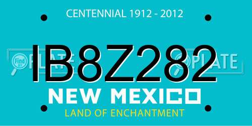IB8Z282 New Mexico License Plate