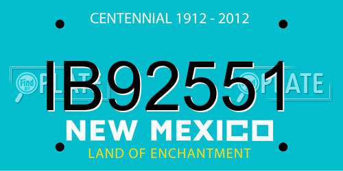 IB92551 New Mexico License Plate