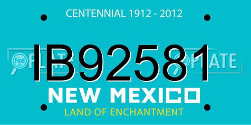 IB92581 New Mexico License Plate