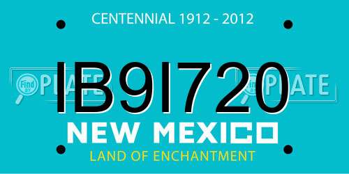 IB9I720 New Mexico License Plate