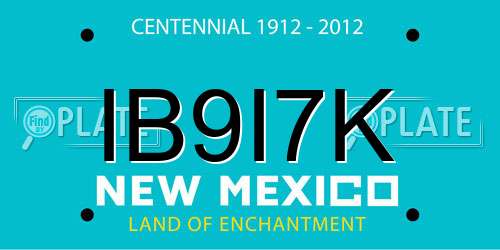 IB9I7K New Mexico License Plate