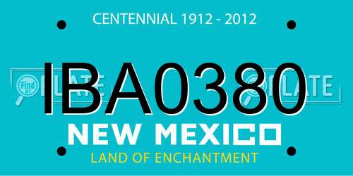 IBA0380 New Mexico License Plate