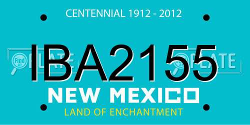 IBA2155 New Mexico License Plate