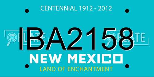IBA2158 New Mexico License Plate