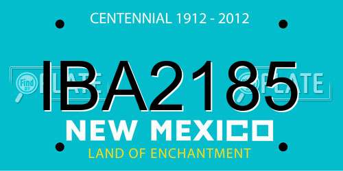 IBA2185 New Mexico License Plate