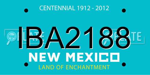 IBA2188 New Mexico License Plate
