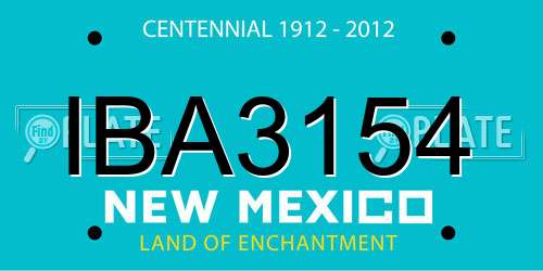 IBA3154 New Mexico License Plate