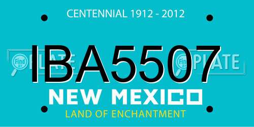 IBA5507 New Mexico License Plate