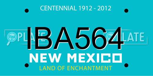 IBA564 New Mexico License Plate