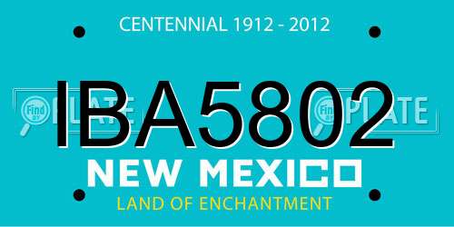IBA5802 New Mexico License Plate