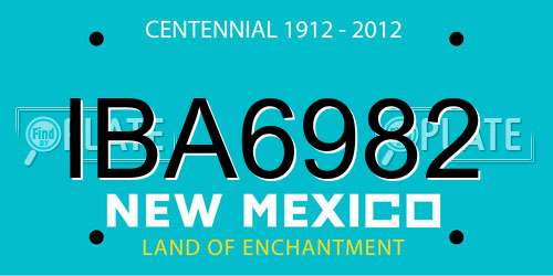 IBA6982 New Mexico License Plate