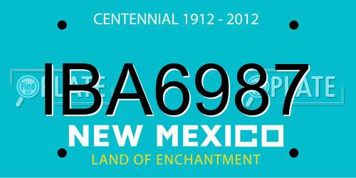 IBA6987 New Mexico License Plate