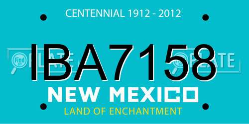 IBA7158 New Mexico License Plate