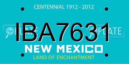 IBA7631 New Mexico License Plate