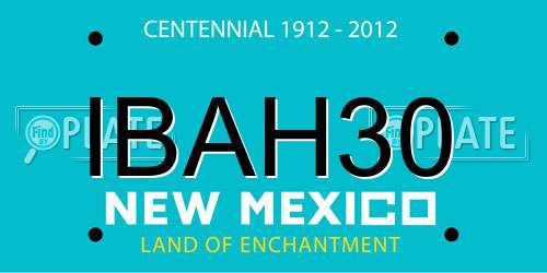 IBAH30 New Mexico License Plate