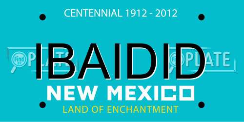 IBAIDID New Mexico License Plate