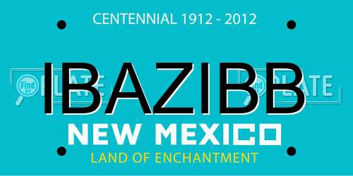 IBAZIBB New Mexico License Plate