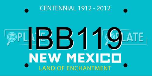 IBB119 New Mexico License Plate